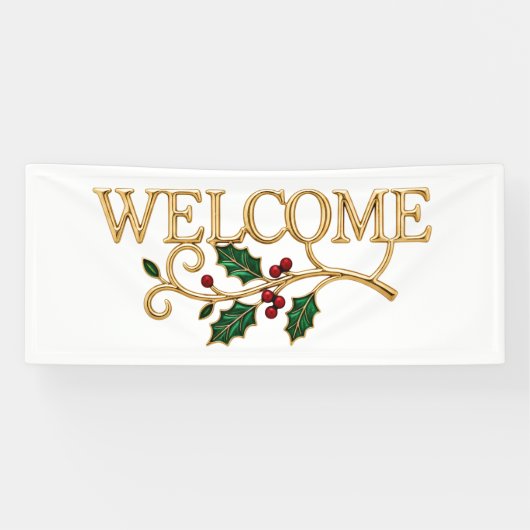 Welcome holly christmas guest  横断幕 (横)