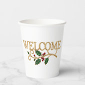 Welcome holly christmas guest  紙コップ (正面)
