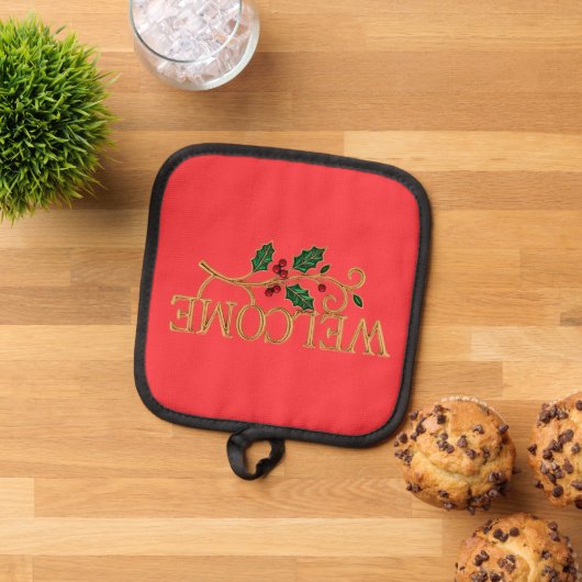 Welcome holly christmas guest  鍋敷き (トップダウン)