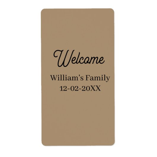 Welcome home add family name house inauguration  ラベル (正面)