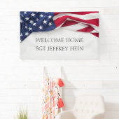 Welcome Home American Flag Military Celebration 横断幕 (インサイチュ)