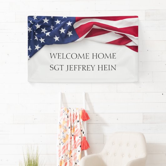 Welcome Home American Flag Military Celebration 横断幕 (インサイチュ)