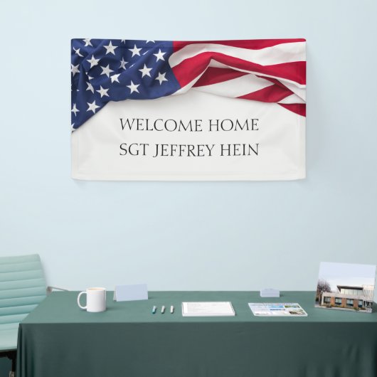 Welcome Home American Flag Military Celebration 横断幕 (トレードショー)