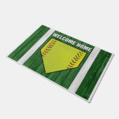 Welcome Home Baseball Design ドアマット (アングル)