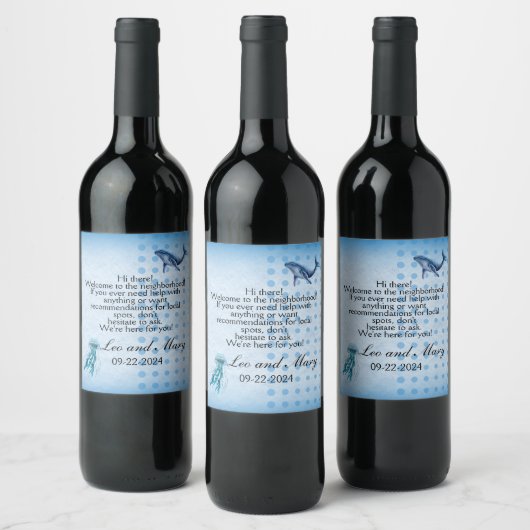 Welcome Home: Customizable Wine Labels for New Nei ワインラベル (ボトル)