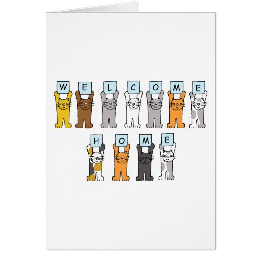 Welcome Home Cute Cartoon Cats (正面)