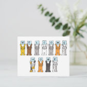 Welcome Home Cute Cartoon Cats ポストカード (スタンド正面)