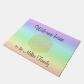 Welcome Home flower of life love ドアマット (アングル)