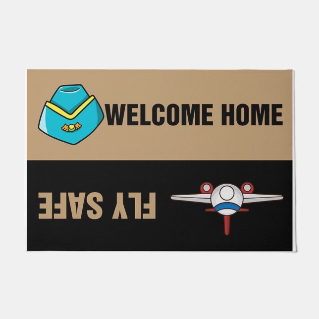 Welcome Home Fly Safe Doormat ドアマット (正面)