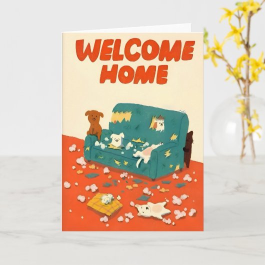 Welcome Home Illustration カード (黄色い花)