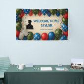 Welcome Home Military Banner – Custom Name Balloon 横断幕 (トレードショー)