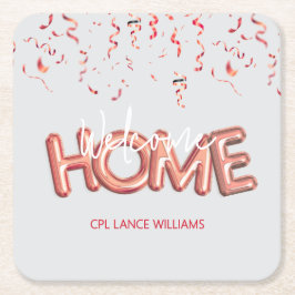 Welcome Home Patriotic Military Hero Party スクエアペーパーコースター