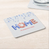 Welcome Home Patriotic Military Hero Party スクエアペーパーコースター (アングル)
