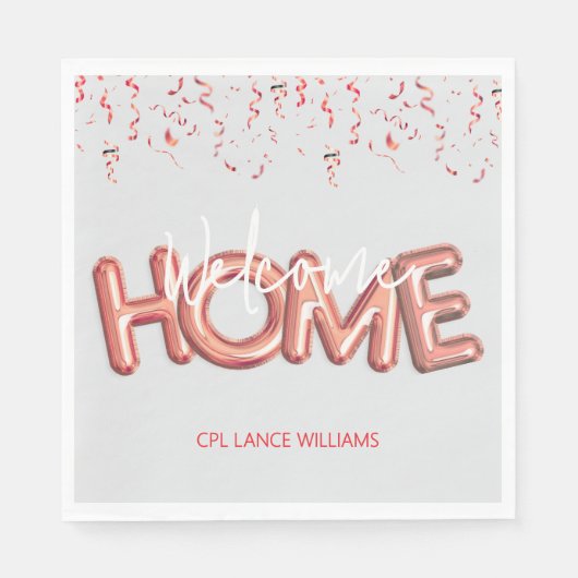 Welcome Home Patriotic Military Hero Party スタンダードランチョンナプキン (正面)