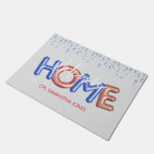 Welcome Home Patriotic Military Hero Party ドアマット (アングル)