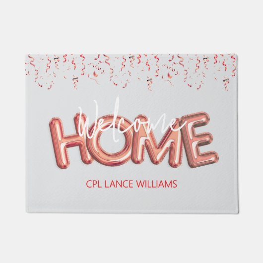 Welcome Home Patriotic Military Hero Party ドアマット (正面)