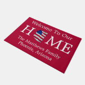 Welcome Home USA Flag AZ Map Doormat ドアマット (アングル)