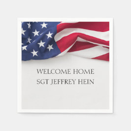 Welcome Home USA Flag Military Party スタンダードカクテルナプキン