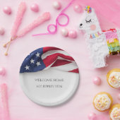 Welcome Home USA Flag Military Rank Celebration ペーパープレート (パーティー)