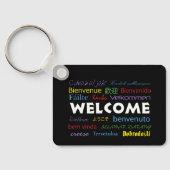 Welcome in Many Languages Black カラフル キーホルダー (裏面)