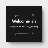 Welcome-ishは滞在する時間によって異なる フォトプラーク (正面)