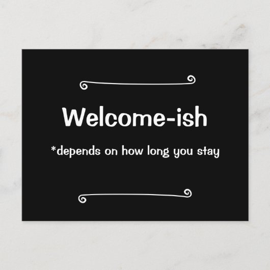 Welcome-ishは滞在する時間によって異なる ポストカード (正面)