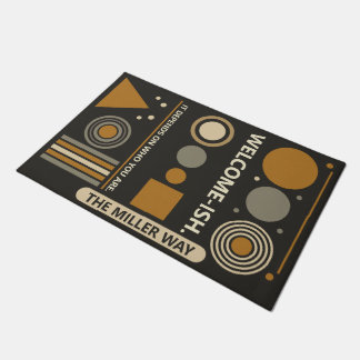 Welcome-ish – ツイスト付きジオメトリックユーモアのあるデザイン ドアマット