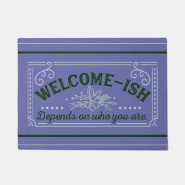 welcome-ish sarcastic Purple & Green door mat rug ドアマット