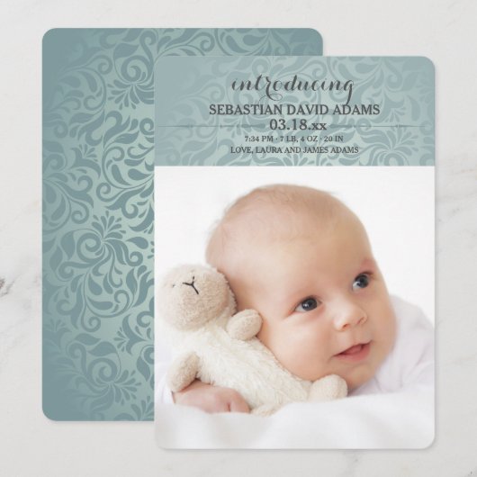 Welcome Little Love Photo Birth発表 案内状 (正面/裏面)