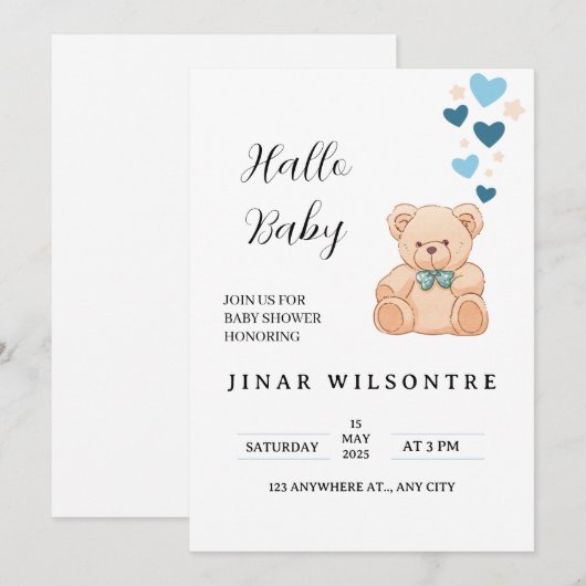 Welcome Little One 招待状 (正面/裏面)