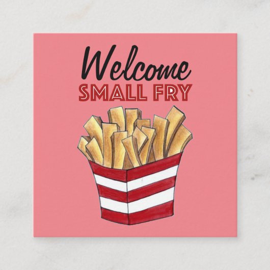Welcome Little One French Fries Foodie Baby Shower エンクロージャーカード (正面)