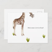 Welcome Little One Funny Giraffe New Baby Card ポストカード (正面/裏面)
