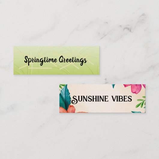 Welcome Little One/Springtime Greetings スキニー名刺 (正面/裏面)