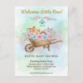 Welcome Little One Wheelbarrow Baby Shower ポストカード (正面)