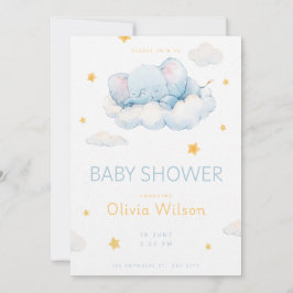 Welcome Little Star Baby Shower 招待状