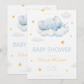 Welcome Little Star Baby Shower 招待状 (正面/裏面)