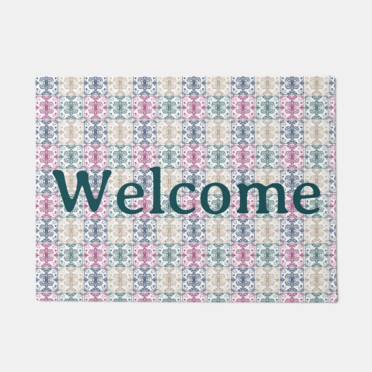 Welcome Mat with Tiles ドアマット (正面)