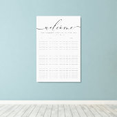 Welcome Modern Clean Simple Seating Table Numbers キャンバスプリント (インサイチュ (ウッドフロア))