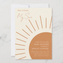 Welcome My Sun モダン Boho_2ベビーシャワー 招待状
