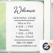Welcome Open Hours Logo QR Biz door sign ウィンドウサイン (ホーム)