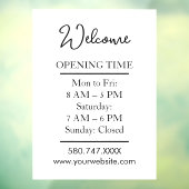 Welcome Open Hours Logo QR Biz door sign ウィンドウサイン (シート3)