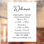 Welcome Open Hours Logo QR Biz door sign ウィンドウサイン (シート2)
