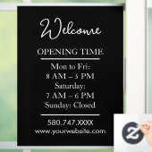 Welcome Open Hours Website Logo door sign ウィンドウサイン (ホーム)