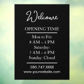 Welcome Open Hours Website Logo door sign ウィンドウサイン (シート3)