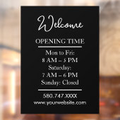 Welcome Open Hours Website Logo door sign ウィンドウサイン (シート2)