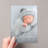 Welcome Photo Script Acrylic Birth Announcement アクリル招待状 (インサイチュ (ポータブル))