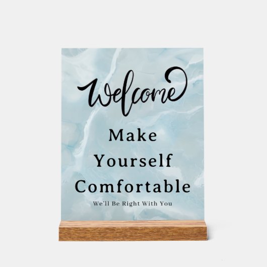 Welcome Please Have a Seat Acrylic Display Sign アクリルサイン (正面)