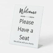 Welcome Please Have a Seat White and Black 台座サイン (正面)