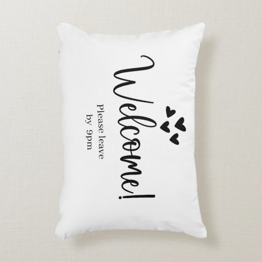 Welcome - Please leave by 9pm アクセントクッション (正面(垂直))