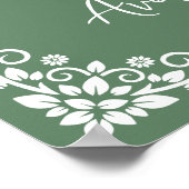 Welcome Poster Floral Cross Christening Fern Green ポスター (角)